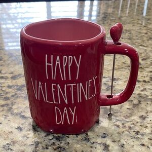 Valentine's Day Red Mug with Heart Stir Stick
